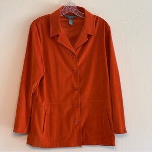 Jessica Holbrook  Women's Vibrant Orange Blazer Jacket Size Small Easy Care
